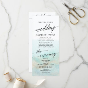 Programa de Casamento de Praia de Aqua e Dourada W
