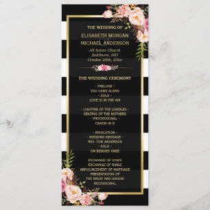 Programa de Casamento de Quadros Dourados Clássico