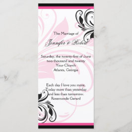 Programa de Casamento de Rolagem Floral a Preto e 