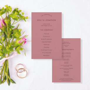 Programa de Casamento de Rosa de Dusty de Texto Si