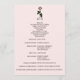 Programa de Casamento de Rosa Rosa Rosa Minimalist