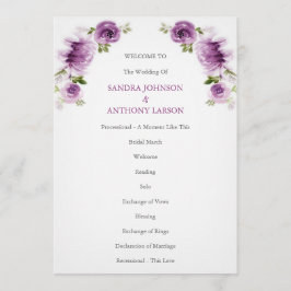 Programa de Casamento de Rosas e Peônias Fúcsia