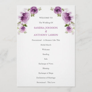 Programa de Casamento de Rosas e Peônias Fúcsia