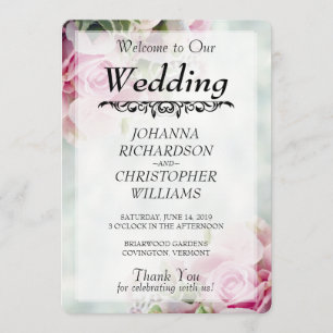 Programa de Casamento de Rosas Rosa