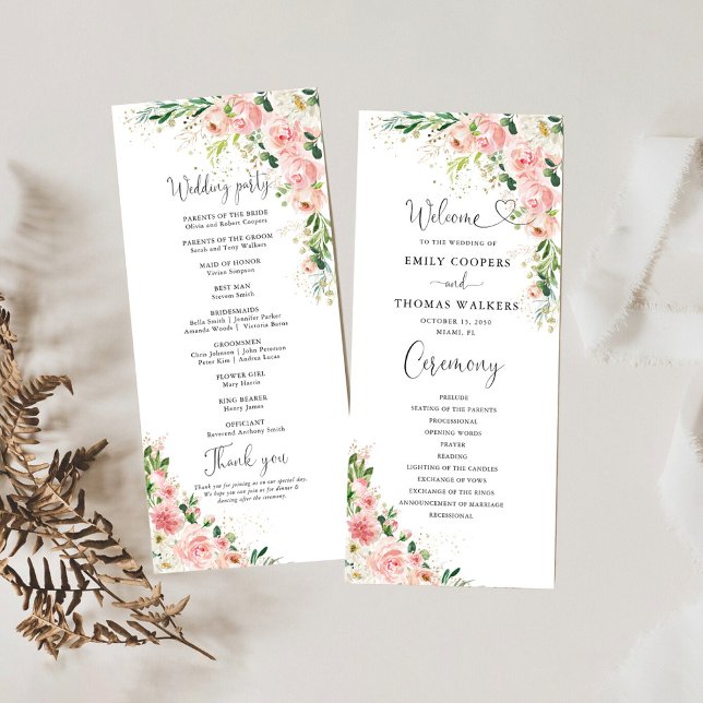 Programa de Casamento de Rosas Rosa-Blush (Criador carregado)