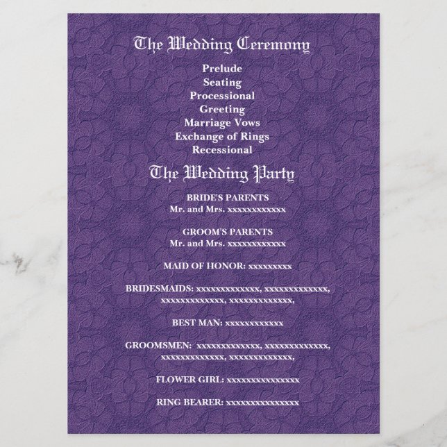 Programa de Casamento de Roxos e Teais V1C (Frente)