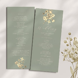 Programa de Casamento de Sage Green Wildflower