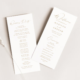 Programa de Casamento de Script Dourado Elegante M