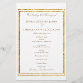 Programa de Casamento de Script Elegante de Borda