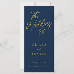 Programa de Casamento de Script Moderno e Dourado