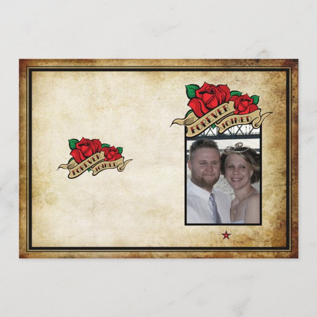 Programa de Casamento de Tatuagens Rosa Urban (Frente)