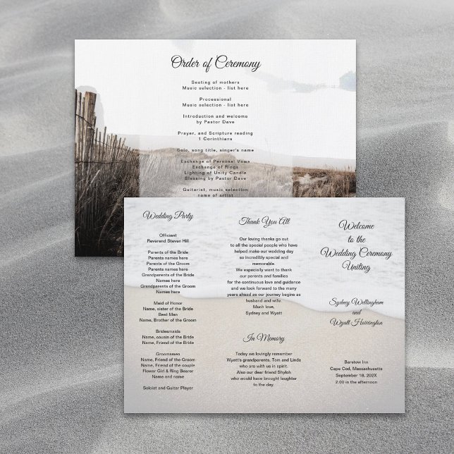 Programa de Casamento de Tema Costeiro Sand Dunes (Criador carregado)