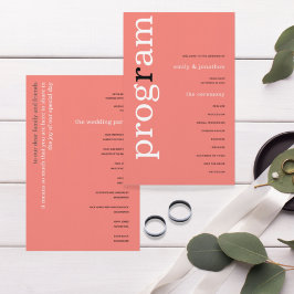 Programa de Casamento de Texto Rosa Rosa Coral Sim