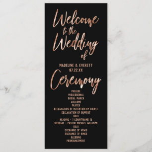 Programa de Casamento de Tipografia Moderna Dourad