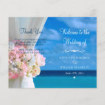 Programa de Casamento de Verão de Praia do Oceano<br><div class="desc">Elegante design de casamento floral de praia de verão. O texto pode ser alterado utilizando o menu "Detalhes" à direita. Para ajustado de tudo para as suas necessidades, clique no botão "Personalizar" e você pode fazer uma alteração de estilo e cor de fundo. Outras cores estão disponíveis. Entre em contato...</div>