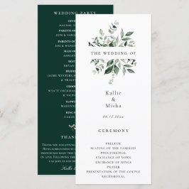 Programa de Casamento de Verdura Botânica Natural