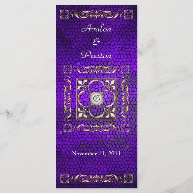Programa de Casamento de Vidro Púrpura Imperador (Frente)
