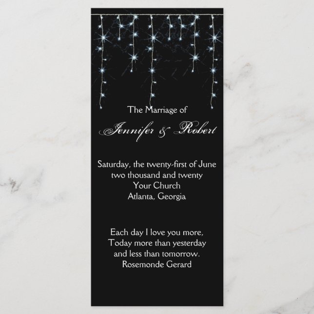 Programa de Casamento de Vineyard da Meia-Noite (Frente)