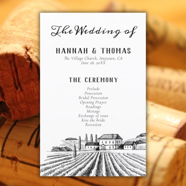 Programa de Casamento de Vinha do País Quinto (country vineyard wedding program)