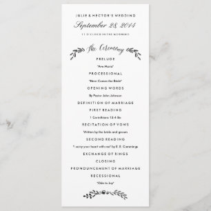 Programa de Casamento de Woodland Watercolor - Atu