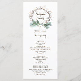Programa de Casamento de Wreath de inverno
