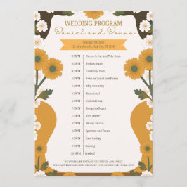 Programa de Casamento – Desenho de Borda Floral Am