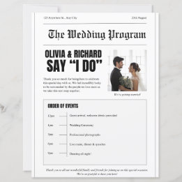 Programa de Casamento – Desenho de Primeira Página