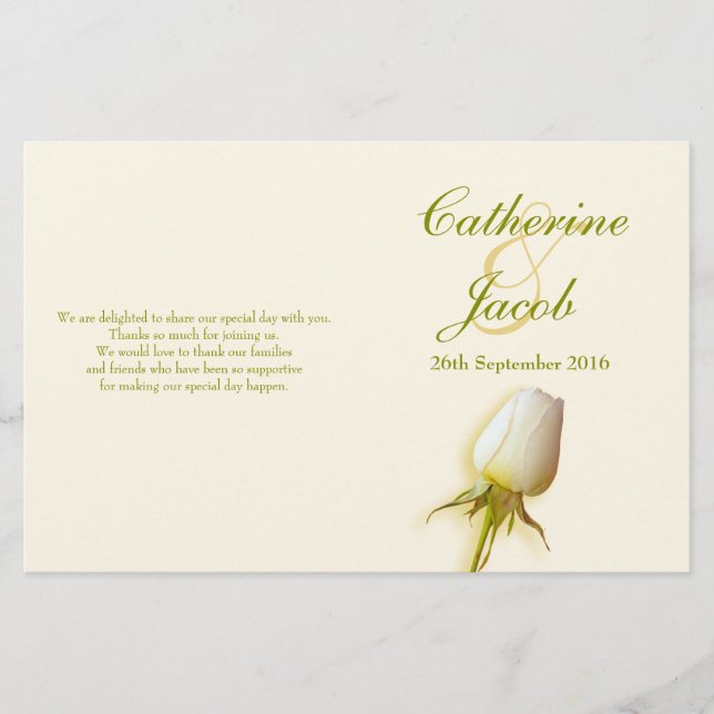 Programa de casamento do amigo da rosa branca (Frente)