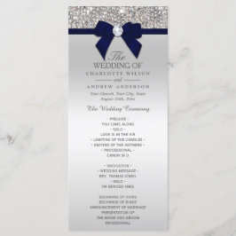 Programa de Casamento do Arco Azul Marinho Sequin