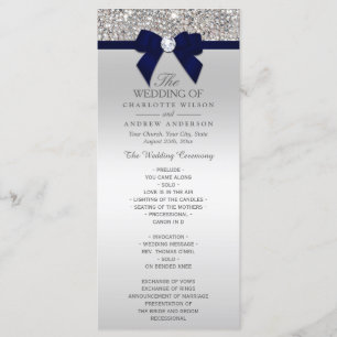 Programa de Casamento do Arco Azul Marinho Sequin