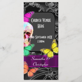 Programa de casamento do crânio gótico