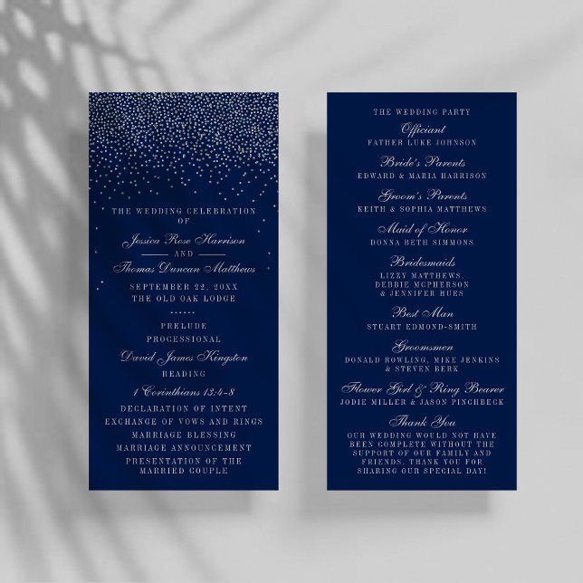 Programa de Casamento do Marinho Blue & Glam Silve (Criador carregado)