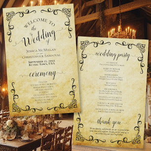 Programa de Casamento do Orçamento de Pergaminho