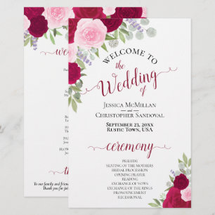 Programa de Casamento do Orçamento Floral Magenta