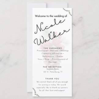 Programa de casamento do tema Natal personalizado