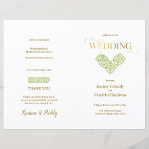 Programa de casamento do Verbo Celta irlandês e do