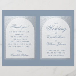 Programa de Casamento Doblado Faux Silver Arch Dus