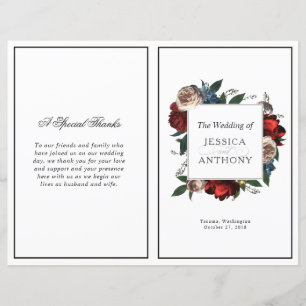 Programa de Casamento Dobrado de Quadro Floral Lux