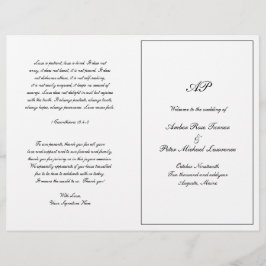 Programa de Casamento Dobrado Formal com Monograma