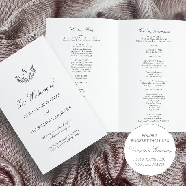 Programa de Casamento Dobrado Olivia Elegante Prat (Criador carregado)