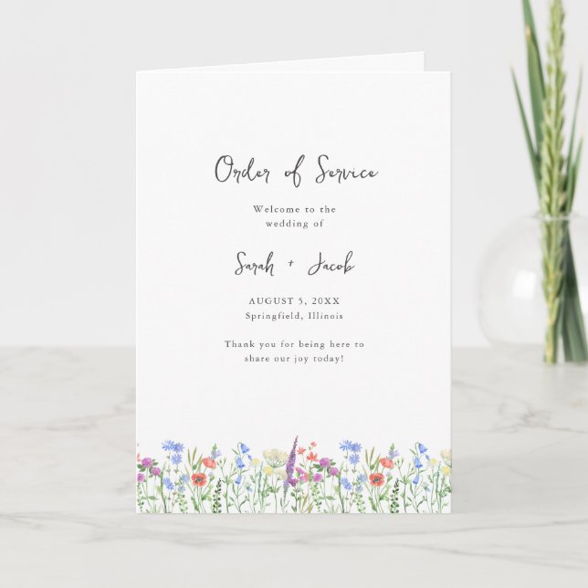 Programa de Casamento Dobrado para Jardim de Flore (Frente)