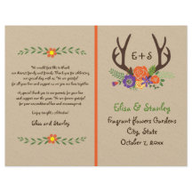 Programa de casamento dos traficantes e flores de 