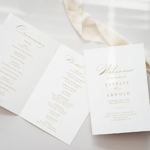 Programa de Casamento Dourado da Caligrafia Elegan