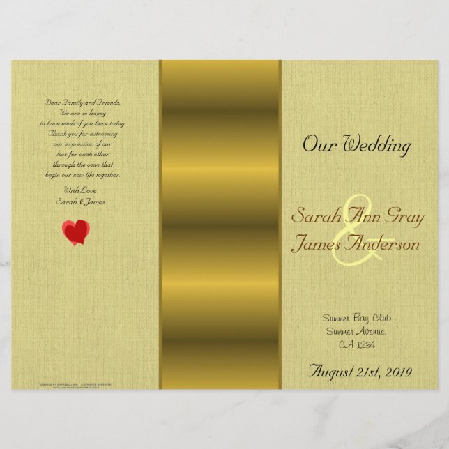 programa de casamento Dourado de efeito de linhage (Frente)