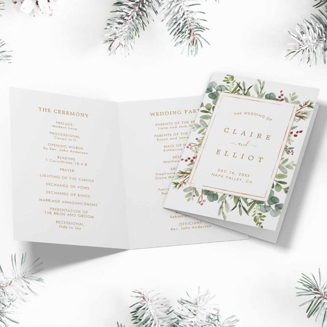 Programa de Casamento Dourado de Natal da Greenere (Front & Inside)
