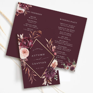 Programa de Casamento Dourado do outono de Borgonh