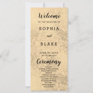 Programa de Casamento Dourado e Floral Amarelo Met