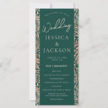 Programa de Casamento Dourado Emerald Green e Rosa