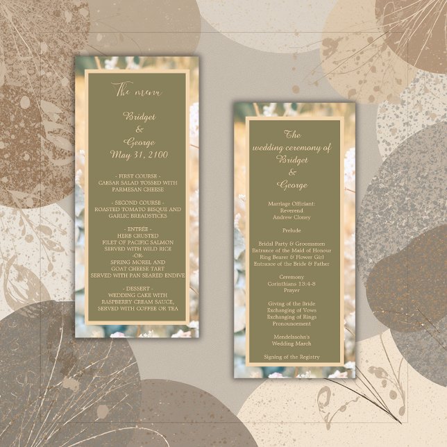 Programa de casamento e menu de Pastel Wildflower  (Criador carregado)