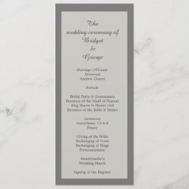 programa de casamento e menu minimalista elegante